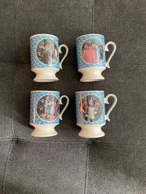 EUC 1990 Hamilton Gifts Wizard of Oz Pedestal Mugs Lot of 4